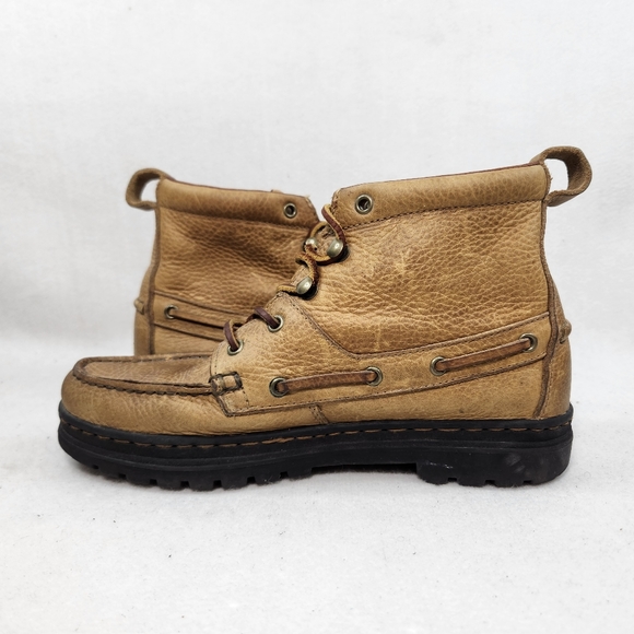 Women's Justin Lite Brown Lace Up Leather Western Chukka Boots L0995 Size 7.5 M - Picture 3 of 9